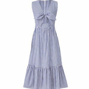 Gingham Tie Gilroy Dress Shoshanna